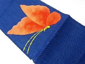 リサイクル　手織り真綿紬蝶模様織出し名古屋帯